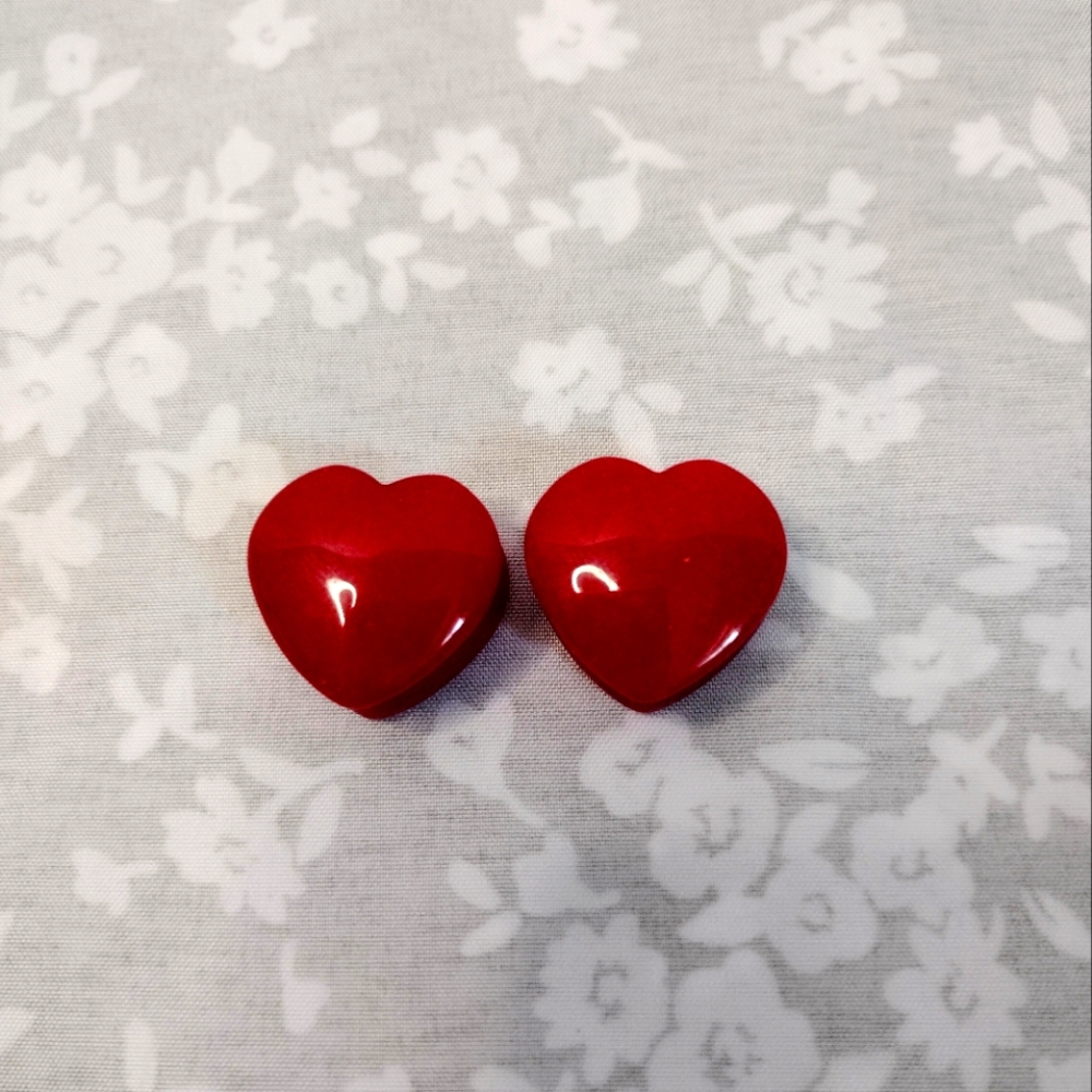 Red Stone Heart Plugs 3/4 inch 19mm